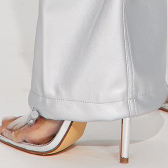 Silver ‘ City is mine faux leather cargo pants’ - Picture 3 of 3